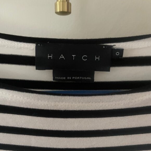 Hatch Black and White Striped Long Sleeve Tee - Picture 3 of 4